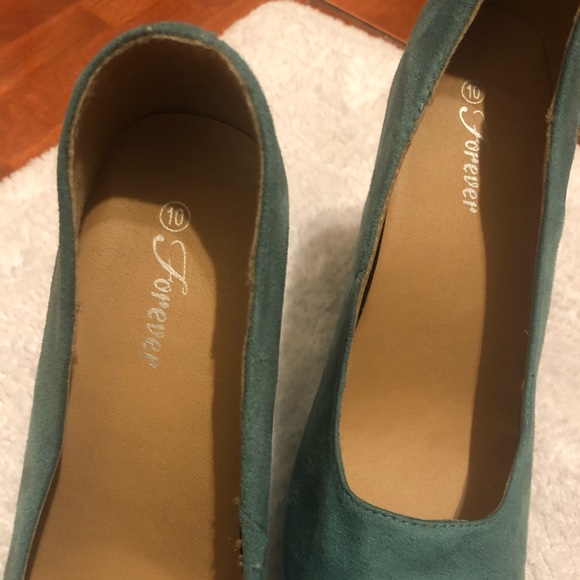 Teal suede wedges - Picture 5 of 7